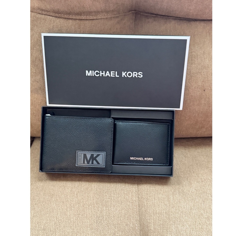 Michael Kors Mens 3-in-1 Wallet Box Set Black Leather 36U0LGFF1L NEW - Picture 2 of 11